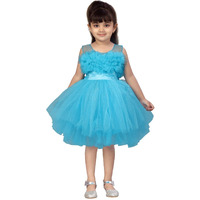 Aarika Baby-Girl's Nylon Fit And Flare Knee-Length Dress (Fk-1655_Firozi_18)
