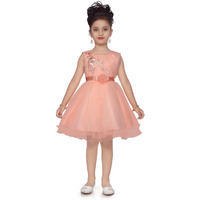 Aarika Baby Girl Knee Length Dress (Peach_6 Months-12 Months)