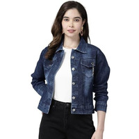 Aarika Womens Navy Blue Colour Denim Solid Denim Jacket(S-Xl) (Nw_Dn-W-123-Navy-Blue-M)