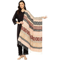 Aarika Womens Winter Wear Cream-Brown Colour Diamond Woolen Shawl-(Free-Size)-(Swl-W-As-108-Cream-Brown-Free-Size)