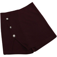 Addyvero Girls/Kids Solid Front Button Elasticated Waistband Regular Fit Girls Skorts (Maroon, 7-8Y)