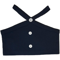 Addyvero Girls/Kids Solid Front Attached Button Sleeveless Regular Fit Girls Cami Top (Black, 6-7Y)