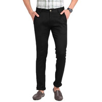 Adro Men's Classic Cotton Chinos For Effortless Style (Black, 38)
