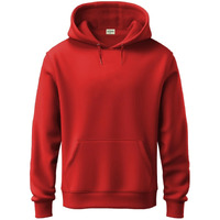 Adro Men's Cotton Neck Hooded Sweatshirt (H24-Pln-Rd-M_Red)