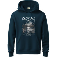 Adro Men's Cotton Blend Neck Hooded Sweatshirt (H24-Chill-Sb_Teal