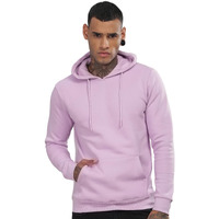 Adro Men's Cotton Neck Hooded Sweatshirt (H24-M-Pln-Pu-L_Lavender)