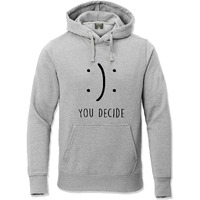 Adro Men's Cotton Neck Hooded Sweatshirt (H21-M-Dec-Gr_Grey_M)