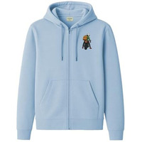 Adro Mens Regular Fit Sky Blue Zip-Up Hoodie For Man | 320 Gsm Cotton Poly Fleece Zipper Sweatshirt With Soft Fabric & Printed Hoodies | Zh25-Stk-Rider-Sk-M