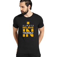 Adro Believe In Yourself Printed T-Shirts For Men & Women (Rnr-S35-Bel-Bl_Black_3Xl)