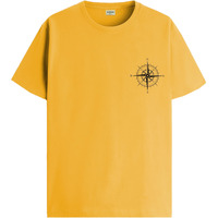 Adro Tshirt For Men | Printed T Shirt For Men | 100% Cotton Tshirt | Graphic Printed T-Shirt | Chest Printed Tshirt | Unisex Tshirt | T-Shirts Men| Rn24-Stick-Comp-Mu-3Xl Mustard