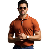 Mens Premium Cotton Polo T-Shirt | 220 Gsm Soft Fabric | Casual Stylish Look | Contrast Collar Design Orange Polo T Shirt | Polo Tshirt For All-Day Wear | Pn25-St-Pln-Or-2Xl