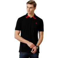 Adro Mens Polo T Shirt 100% Cotton Polo Tshirt For Men | Solid Polo T-Shirt Regular Fit | Pn23-H-L1Pln-Bl-L Black