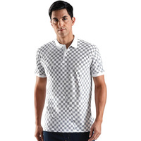 Adro Polo T-Shirt For Men  100% Cotton Soft Fabric | Regular Fit Polo Tshirt | All Over Printed Cotton Polo T Shirt For Men | Pnop25-L1-Line-Wh-M White