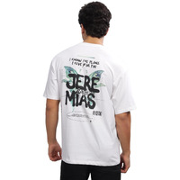 Adro Oversize T Shirt For Men | Drop Shoulder T Shirt | Mens Oversize T-Shirt | 220 Gsm Cotton Oversize Tshirt | Trendy Front And Back Printed T Shirt|Ovr-24-Jere-Wh-L