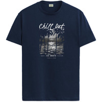 Adro Mens Nature Graphic Tshirt - Premium Cotton T-Shirt With Stunning Nature Design - Best For Outdoor Enthusiasts Print Navy Blue T Shirt|Rn24-Chill-Nb-S