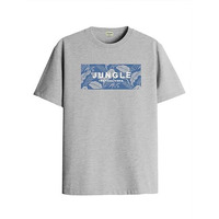 Adro Mens Printed T Shirt | The Super Soft Tshirt In India| Pure Cotton Lycra Breathable Fabric| 4 Way Stretch Smart Tech Fabric| Round Neck T-Shirt (Also In Plus Size) Rn25-St-Jngl-Gr-3Xl Grey