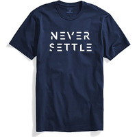 Adro Mens Never Settle Cotton T-Shirt (Rn22-03-Set-Nb_Navy_Xl)