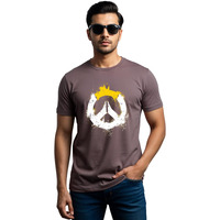 Adro 100% Cotton Lycra Tshirts For Men | Regular Fit T-Shirt | Printed T Shirt For Men | Round Neck Half Sleeve Tees | Tshirt For Man | R22-M-Pc-Li-M Lilac