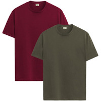 Adro T Shirts Pack Of 2 Mens Tshirts Cotton T Shirts For Men Tshirt T-Shirts Combo T Shirts Tshirts For Men Plain Solid Tshirts Maroon Olive Tshirt For Men Rcm2-Pln-Mr-Ol-3Xl