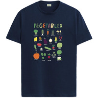 Adro T Shirts For Boys & Girls || Creative Learning Design Printed T-Shirt || Ages 3-14 || 100% Cotton Round Neck Tshirt For Kids||Krn-Veg-Nb-7-8Y Navy Blue