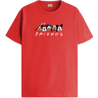 Adro T Shirts For Boys & Girls | Friends Printed T-Shirt | Ages 3-14 | 100% Cotton Round Neck Tshirt For Boys |Krn-L2-Friend-Rd-13-14Y Red