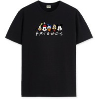 Adro T Shirts For Boys & Girls | Friends Printed T-Shirt | Ages 3-14 | 100% Cotton Round Neck Tshirt For Boys |Krn-L2-Friend-Bl-5-6Y Black