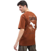 Adro Mens Abstact Design Back Printed Oversized T-Shirt_Ovr24-M-Chl-Brw-S