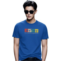 Adro Mens Printed T Shirt | The Super Soft Tshirt In India| Pure Cotton Lycra Breathable Fabric| 4 Way Stretch Smart Tech Fabric| Round Neck T-Shirt (Also In Plus Size) Rn25-Cldm-Rb-S Royal Blue