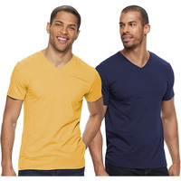 Adro Men's V Neck Combo Plain Cotton T-Shirts_Vcm2-Pln-Nb-Mu-M
