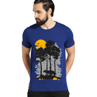 Adro Mens Sun Printed Cotton T-Shirt (Rn22-1-Sun-Rb_Royal Blue_L)