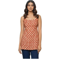 Anni Designer Women's Rayon Viscose A-Line Printed Short Kurti (Jailekha Red_Xxl_Red_Xx-Large)