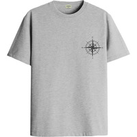 Adro Tshirt For Men | Printed T Shirt For Men | 100% Cotton Tshirt | Graphic Printed T-Shirt | Chest Printed Tshirt | Unisex Tshirt | T-Shirts Men| Rn24-Stick-Comp-Gr-3Xl Grey