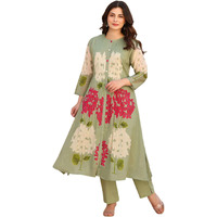 Anni Designer Women's Rayon Viscose A-Line Printed Kurta With Pant (Paula Pista_L_Pista_Large)