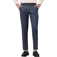 Avanova Men's Solid Ankle Length Flat Front Straight Slim Fit Casual Skinny Stretch Chinos Business Pant With Pocket Suit Pants Clothing Office Formal Wear Work Trousers (M Pant 164 Dark Grey-28)