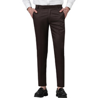 Avanova Men's Solid Ankle Length Flat Front Straight Slim Fit Casual Skinny Stretch Chinos Dress Business Pant With Pocket Suit Pants Clothing Office Formal Wear Work Trousers (M Pant 164 Coffee-36)