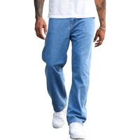 Avanova Men's Blue Denim Cotton Oversized Loose Baggy Relaxed Fit Wide-Leg Roomy Jeans Pants For Men (Jeans 167 Blue-32)