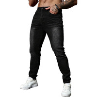 Avanova Men's Classic Black Gradient Casual Denim Jeans Tapered Straight Leg Long Distressed Light Jean Cargo, Straight-Leg Pant With Pockets (Jeans 249 Black-38)