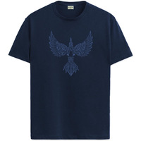 Adro Mens Bird Design Tshirt For Bird Lovers -Premium Cotton T Shirt With Vibrant Bird Design -Comfortable And Stylish Fit T-Shirt -Navy Blue Color Tshirt|Rn24-Bird-Nb-2Xl