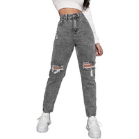 Avanova Black Women's High Rise Cotton Ankle Length Jeans For Women Jeans Ii Denim Cotton Jeans Pant For Women Ii Cotton Pant Ii Wide Legs Ii Cotton Jeans For Women (Jeans 136 Black-26)