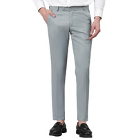 Avanova Men's Solid Ankle Length Flat Front Straight Slim Fit Casual Skinny Stretch Chinos Business Pant With Pocket Suit Pants Clothing Office Formal Wear Work Trousers (M Pant 164 Light Grey-28)