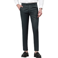 Avanova Men's Solid Ankle Length Flat Front Straight Slim Fit Casual Skinny Stretch Chinos Dress Business Pant With Pocket Suit Pants Clothing Office Formal Wear Work Trousers (M Pant 164 Green-36)