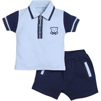 Baby Go 100% Pure Cotton Kids T-Shirt & Shorts For Baby Boys (18-24 Months, Navy)