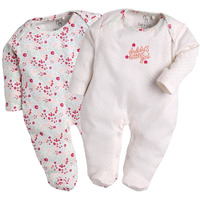 Babygo Baby Romper 100% Cotton Rompers For New Born Baby|Sleepsuits For Baby Boys & Girls| Peach| 0-3M| 3-6M| 6-9M| Pack Of 2