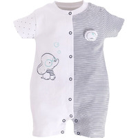 Baby Go 100% Pure Cotton Half Sleeves Casual Romper/Jumpsuit For Baby Boys (6-12 Months, White)