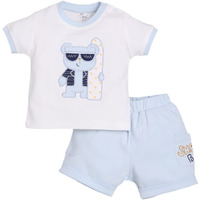 Baby Go 100% Pure Cotton Kids Printed T-Shirt &Shorts For Baby Boys (12-18 Months,Sky2), Blue