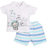 Baby Go 100% Pure Cotton Kids T-Shirt & Shorts For Baby Boys (18-24 Months, Olive)