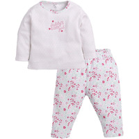 Baby Go 100% Pure Cotton Full Sleeve T-Shirt & Pajama Set For Baby Boys & Girls (12-18 Months, Peach)