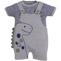 Baby Go 100% Pure Cotton Dungaree For Baby Boys (12-18 Months, Grey2)