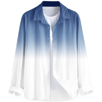 Be Active Men's Casual Linen Blend Regular Fit Ombre Faded Shirt || Casual Shirts For Men || Men's Casual Shirt || Casual Wear Shirts (Cpr0156-4-Xxl) Navy Blue