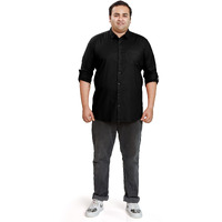Be Active Men's Casual 100% Cotton Solid Plus Size Shirt || Plus Size Shirts For Men || Casual Plus Size Shirt || Casual Wear Shirts (Rfbg0015 2 3Xl) Black